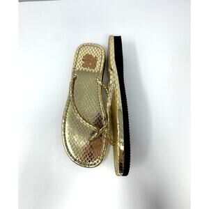 Stuart Weitzman Gold Python Textured Sandals Size 6.5